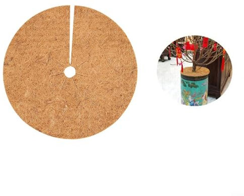 HOMEnic - Discos de mantillo de coco para protección de plantas, paquete de 4 anillos de árbol para retención de humedad, tamaño de 20 cm