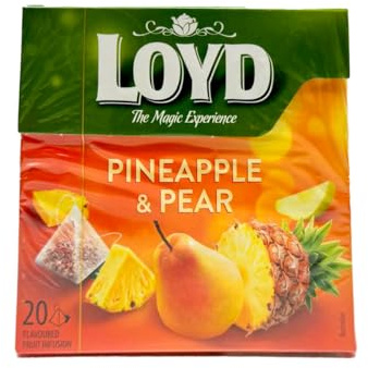 Loyd the Magic Experience Pineapple And Pear 40G With Natural Ingredients 20 Tea Bags With Flavoured Fruit Infusion Individually Wrapped Product Of Poland Pack of 1