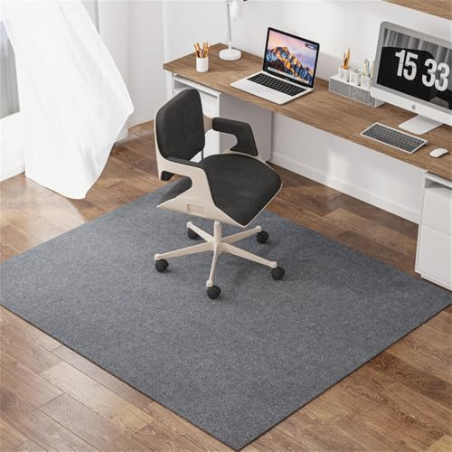 Odot Tappeto Per Sedia Da Ufficio, Tappeto Salvapavimento Antiscivolo per Pavimenti In Legno o Piastrelle Salvapavimento Protettivo Sedute Con Ruote Rotelle Lavoro Gaming (Grigio,120 * 150cm)