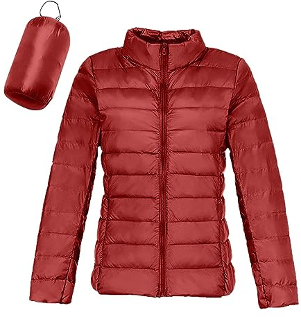 QIUhhpuy Doudoune Légère a Capuche Femme Duvet Veste Doudoune à Capuche Courte Manteau Matelassée Pliable Blouson Doudounes Legeres Courtes Mi Saison Hiver 2025