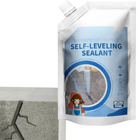 Sigillante autolivellante - Sigillante impermeabile per asfalto da 400 ml, Colla per asciugatura ad alta flessibilità, Adesivo livellante per piastrelle, pareti, pavimenti, legno, malta, mastice, vial