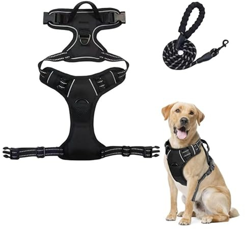 JYYWTSI Imbracatura per cani con guinzaglio, imbracatura anti-tiraggio per cani, pettorina anti-tiraggio, pettorina per cani di piccola taglia M
