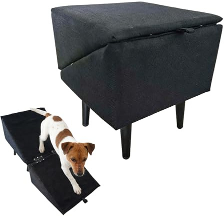 Rampas para perros, escaleras y escalones para perros para camas y sofás, escaleras para perros para camas y sofás, rampas inclinadas para perros pequeños, gatos – negro