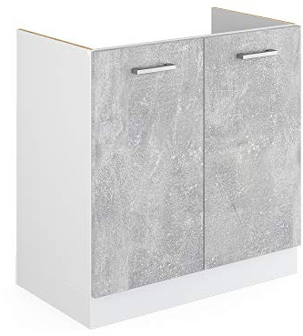 Vicco Mobile lavello cucina R-Line, Calcestruzzo, 80 cm senza piano di lavoro, per la libera combinazione all'interno di sistemi cucina modulari