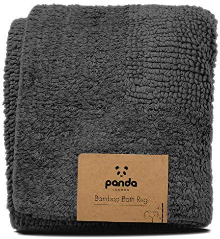 Panda Bamboo Bath Rug 50 x 80 cm - Ultra-Absorbent, Non-Slip and Machine Washable, Spa-like Experience, Pure White