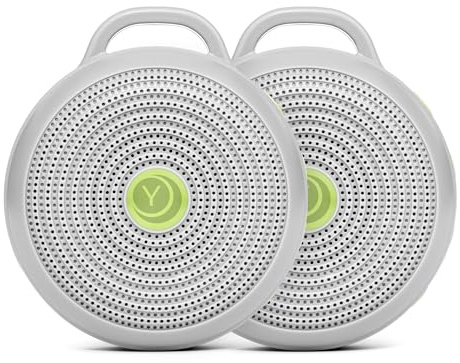 Yogasleep Hushh Portable White Noise Sound Machine for Baby - 2 Pack - 3 Natural Sounds with Volume Control, Compact Size, Noise Canceling for Sleep Aid, Office Privacy, & Meditation, Registry Gift