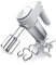 Arendo - Elektrischer Handmixer Edelstahl 400 W - Handrührer mit 5 Geschwindigkeiten inkl. Turbofunktion Edelstahl - inkl. 2 Knethaken aus Edelstahl – ergonomisches Gehäuse – Thermosicherung