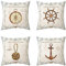 AKIS Home Kissenbezug 45x45cm 4er-Set Nautisch Anker Leuchtturm Segelboot Kompass Kissenbezüge für Sofa Büro Wohnzimmer Wohndeko Moderne Kissenhülle Multicolor…