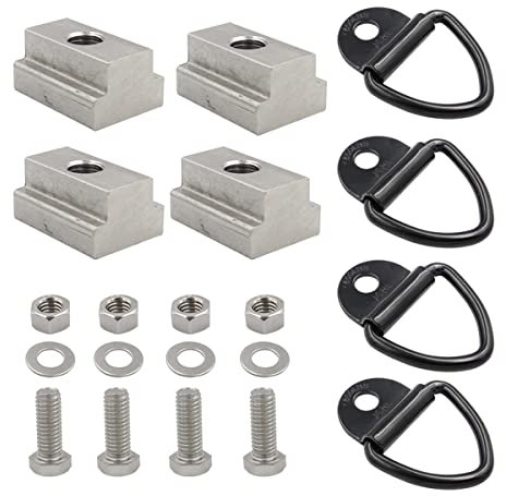 Huamengyuan Anneau d'ancrage en Acier Inoxydable,Anneau d'ancrage D'Arrimage à éCrou en T Accessoires De Rails De Support De Lit Compatible pour*to*yo*ta Ta*co*ma to*Un*dra