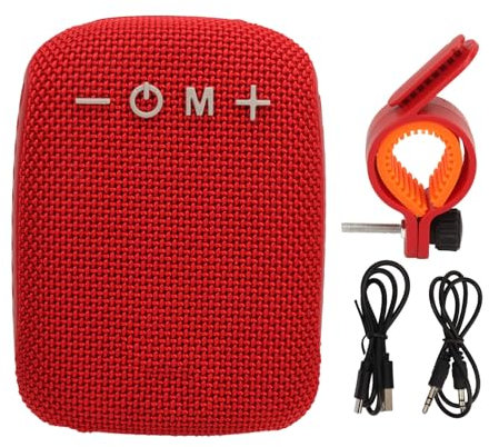 Bluetooth Speaker for Bike, Waterproof Portable Mini Outdoor Speaker, Supports Serial Connection, Wireless Bicycle Speaker for Cycling Riding Hiking (Red)