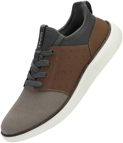 SVNKE Hombre Hands Free Slip On Zapatillas Hombre Zapatos Sneakers Casual Deportivas Caminar Correr Deportivas Gimnasio Moda cómodo Viajar clásicos de Negocio Marrón 44