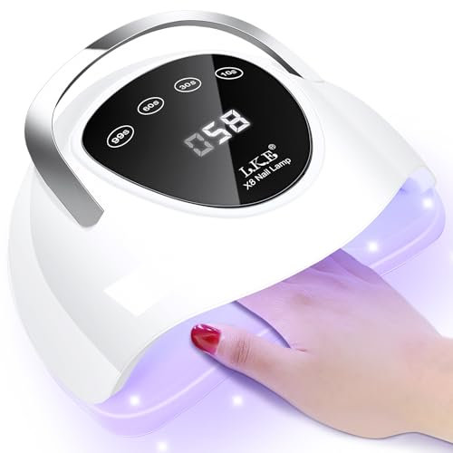 LKE 168W UV Lampe für Gelnägel, UV Lampe Nägel mit 4 Timer, LCD Display, Smart Sensor,Premium UV Lampe für Alle UV Gel Nagellack, Ideal für Anfänger und Profis, Perfektes Festivalgeschenk für Frauen