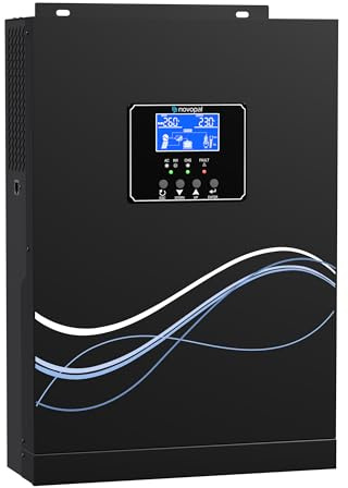 novopal® 3500W Hybrid Wechselrichter 24V DC auf 220V/230V AC Off Grid Reiner Sinus Solar Inverter mit 100A MPPT Laderegler maximale PV 500V DC Arbeit mit 24V Blei-Säure und Lithium Batterien