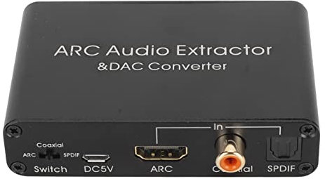 Estrattore Audio HDMI ARC, Convertitore Estrattore Audio Analogico Digitale con Uscita SPDIF Ottica da 192 KHz da 3,5 Mm per TV Home Cinema, Volume Regolabile