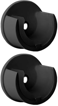Soportes para barra de cortina – Fijación de pared – Diseño moderno – Aluminio resistente – Diámetro 20 mm – Negro – Protuberancia 28 mm – para cortinas y visillos