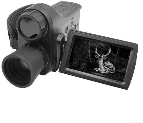 Caméra de poche avec zoom numérique 8x et vision infrarouge jusqu'à 600 m pour vision nocturne, construction ABS pour la chasse et le camping, design compact 17 x 11 x 7 cm