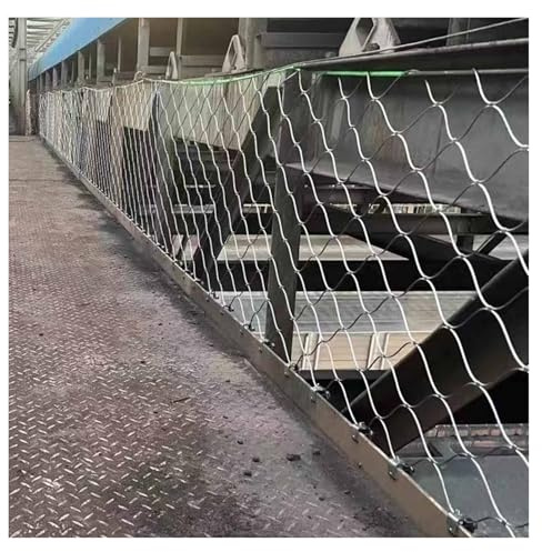 Malla de alambre de acero inoxidable 304 de 10 cm/2 mm, malla de seguridad duradera para jardines, barandillas y vallas, malla metálica flexible (1 x 6 m/3.3 x 19.7 pies)