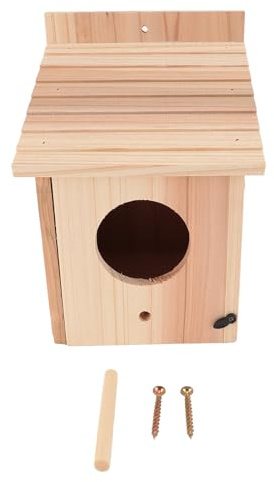 Baxnore Nichoir à Oiseaux en Bois, décoration de Jardin extérieur avec Poteau sur Pied, nichoir Robuste en Bois de Sapin pour Oiseaux Bleus, merles, colibris, météo, Facile à Netto
