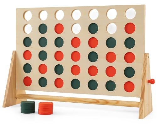 Maxmass Giant Four in a Row Game, Outdoor Indoor Giant Connect 4 with 42 Chess Pieces, Garden 4-to-Score Game Board Games for Family Gathering Party Kids Adults