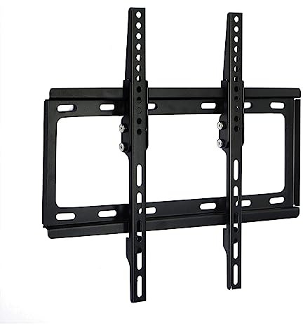 Safekom Slim TV Wall Bracket Mount Flat Tilt Monitor Stand For 26 - 55 Samsung LG Sony 3D LCD LED Plasma 26 30 32 35 37 40 42 45 50 52 55 Inches | Fixed Wall Mount Strong and Durabl