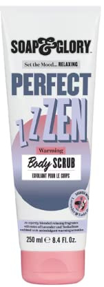 Soap & Glory Perfect Zen Exfoliating Body Scrub - Smoothing & Buffing Body Scrub - Lavender & Tonka Bean Scented Body Polish - Warming Exfoliating Scrub for Relaxation (250ml)