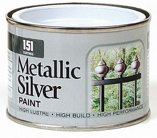 PEBBLE HUG 1x 151 Coatings Metallic Silver Paint, High Visibility, High Build Paint Tin for Wood, Metal Interior & Exterior Surfaces 180 ML (Pack of 1)
