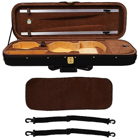 Generic 4/4-Geigenkasten, Geigenschutzkoffer mit Hygrometer, Hartschalen-Geigenaufbewahrungskoffer, Musikinstrumenten-Schutzkoffer für Violine