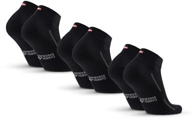 DANISH ENDURANCE Kurze Sportsocken aus Bio-Baumwolle, 3 & 6 Paar | Sneaker Socken aus Bio-Baumwolle, Gepolstert, Atmungsaktiv & Anti-Blasen, für Alltag und Fitnessstudio, Unisex