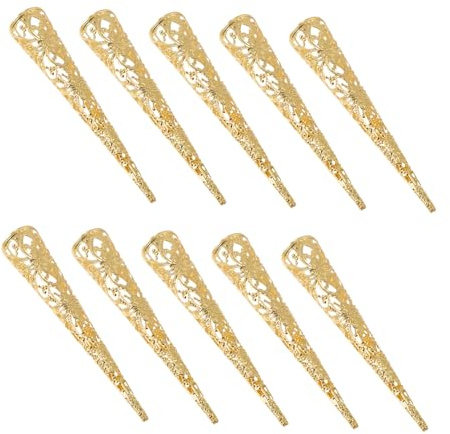 VALICLUD Anillos de Garra Ligeros y Amigables Juego de 10 para Uñas de Aleación Dorada Ideales para Cosplay de Uñas
