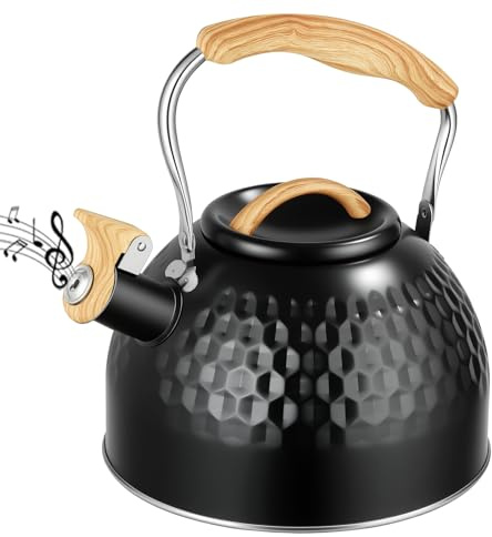 Hervidor de agua de acero inoxidable de 3 l, hervidor de té para todas las placas de cocción, tetera de gas, hervidor de acero inoxidable para cocina de gas, cocina de inducción, para cocina de gas e
