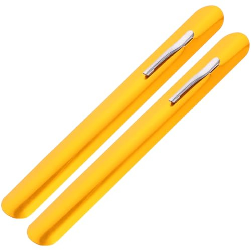 Amosfun Metal Crumb Scraper Kitchen Tool 2pcs Gold Bread Crumb Cleaner Portable Restaurant Table Sweeper for Countertop
