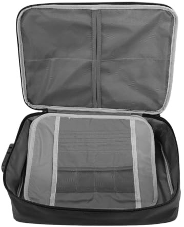 Uonlytech Paquet de Rangement avec Compartiment Principal Spacieux en Tissu Léger Noir et Séparateur en Maille pour Certificats et Dossiers Fiscaux pour Bureau et Maison
