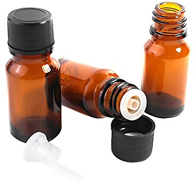 HugeDE 10-ml nachfüllbare leere ätherische Öle Flaschen Bernstein Glas Aromatherapie Flaschen