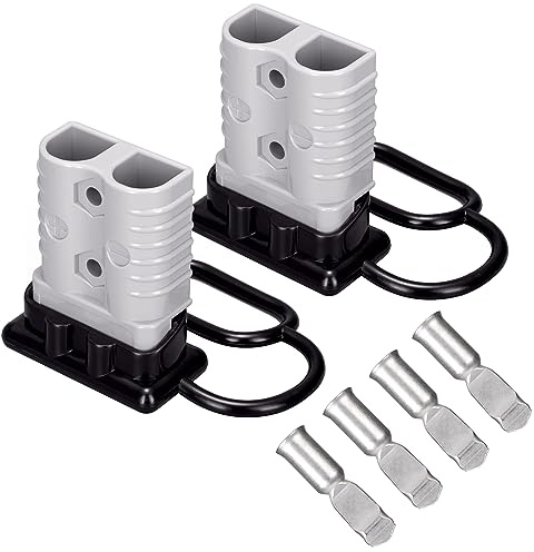 Spurtar 175A 1/0 AWG batteri snabbkoppling/frånkoppling (2-pack) - grå | 12-36V snabbkoppling av startkablar återställningssats för ATV-lyftar motorer släpvagn bogsering vinsch batteripolkontakter