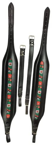 ProLine 9.3 cm Accordion Shoulder Strap Leather, Black folk, 120 Bass, PROMSBFLK