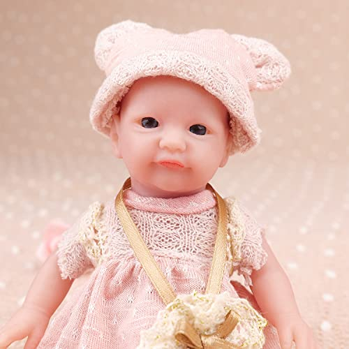 IVITA Mini Ganzkörper Silikon Reborn Baby Puppe Neugeborenes Baby Puppe Echte Baby Doll Handgemachte Weiche Babypuppe Mädchen