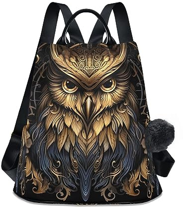 GAIREG Eule Blumenkranz Rucksack für Damen Anti-Diebstahl-Rückenreißverschluss-Taschendesign Reisetasche