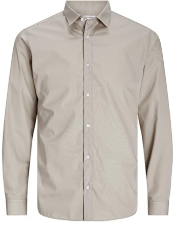 JACK & JONES Dress Shirt Slim Fit Dress Shirt | Slim Fit, Semplice, Maniche lunghe, Party, Temperatura massima di 40°C ciclo delicato