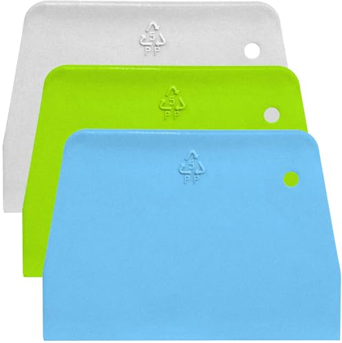 SURDOCA Spatola Pizza Tarocco per Impasti - 3 PCS DURE Plastica PP priva di BPA Tagliapasta, Spigolo Vivo & Angoli Taglierino per Pane, Anti Scivolo Raschietto Taglia Impasto Pizza Pasta Fresca