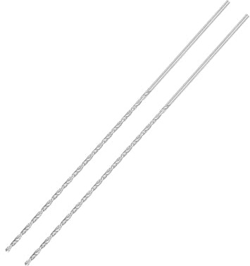 TA-VIGOR 2Pcs 2mm Extra Long Twist Drill Bits 160mm HSS Straight Shank | High Speed Steel Spiral Drill Bits for Wood, Metal, Aluminium and Plastic