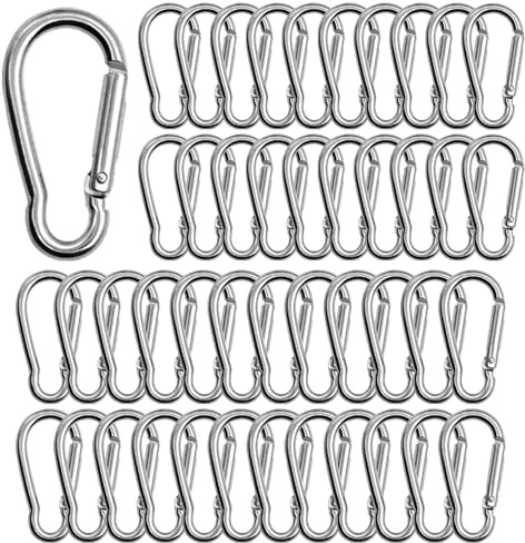 ZOCONE 45 moschettoni da 40 x 20 mm, piccoli moschettoni in alluminio, moschettone a vite per zaino, cintura, campeggio, chiavi, tenda, viaggi all'aperto