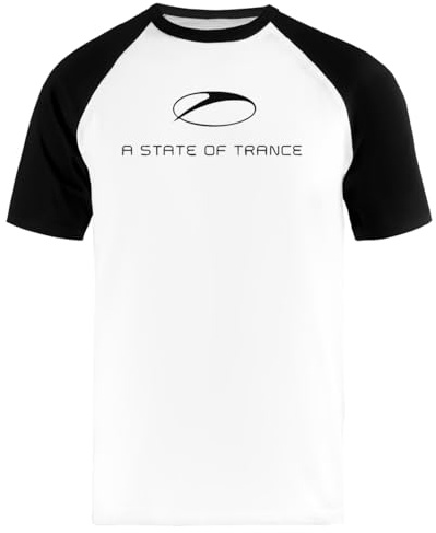 Generico A State of Trance Maglietta da Baseball Unisex T-Shirt A Maniche Corte Bianca
