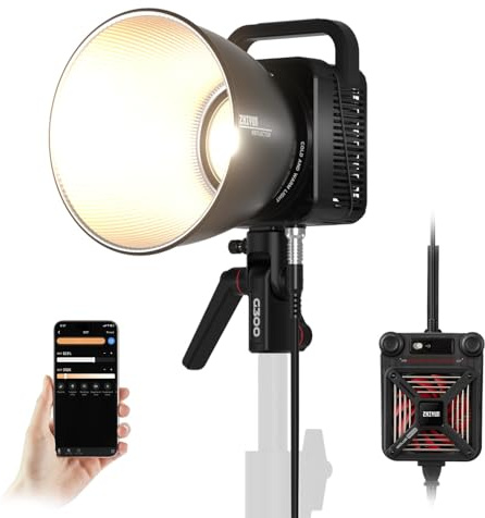 ZHIYUN Molus G300 [Official] Lumiere Video 300W, COB LED Eclairage Video avec Bowens Mount, Bi-Color Streaming Lampe avec 60900 Lux/ 2700~6500K/ CRI≥95/ TLCI≥97/ Contrôle APP
