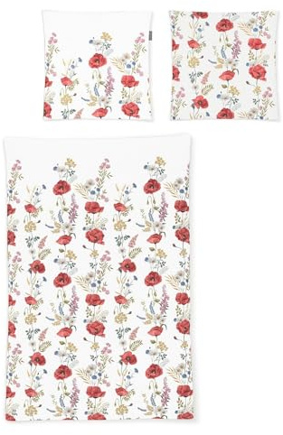 Irisette Seersucker Easy Vetlanda Bed Linen 1 x Duvet Cover 155 x 200 cm and 1 Pillowcase 80 x 80 cm Red