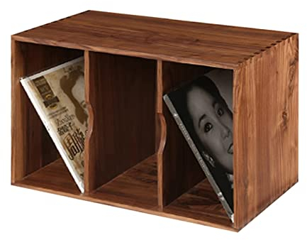 Schallplattenaufbewahrung Aufbewahrungskiste for Schallplatten aus Holz, Vinyl-Schallplattenkiste, multifunktionale, sichtbare Schallplattenhalter-Kiste, ideal for Aufbewahren von Schallplatten Platte