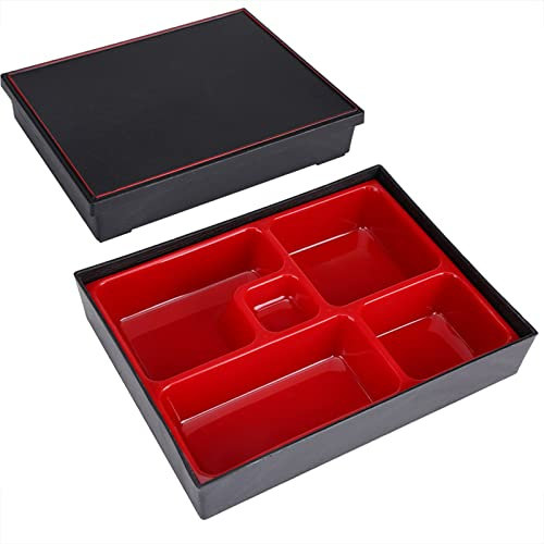 Hominas Bento Box Japonais, Boîte à Lunch Box Repas Avec 5 Compartiments Couvercle Plateau à Sushi Portable pour Pique Nique Maison
