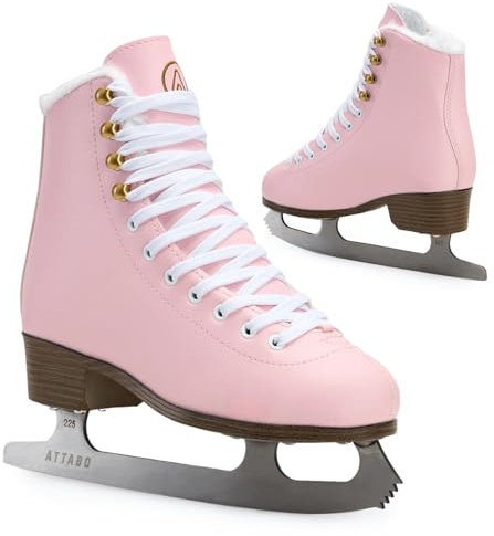 ATTABO Isla Patins à Glace pour Femmes, Rose, 39