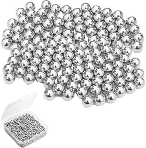 WOLMIK 1200 Stück Reinigungsperlen Edelstahl Reinigungskugeln für Flaschen, Dekanter, Vasen, Karaffen, Weinkaraffe, Glasflaschen 3mm Durchmesser Rostfrei Silber