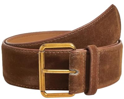 Hanaoops Cinturón de Cuero para Mujer Cinturon Señoras Retro Clásica Ajustable Cinturones con Hebilla de Aleación para Vestido Vaqueros Pantalones Cortos (Marrón, Talla Única)