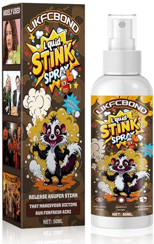 LIKFCBOND Extrastarkes Stinkspray, Lustige Witz Stink Spray, Ultimate Funny Party Prank Smell Spray for Adults, Neuheit Geruch Flüssiger Stinkspray, Stinkend Lustige Streichparty, 1 Stück, 50ML